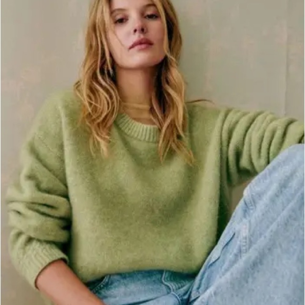 RARE Sezane Amiel Jumper, Almond Green, XS